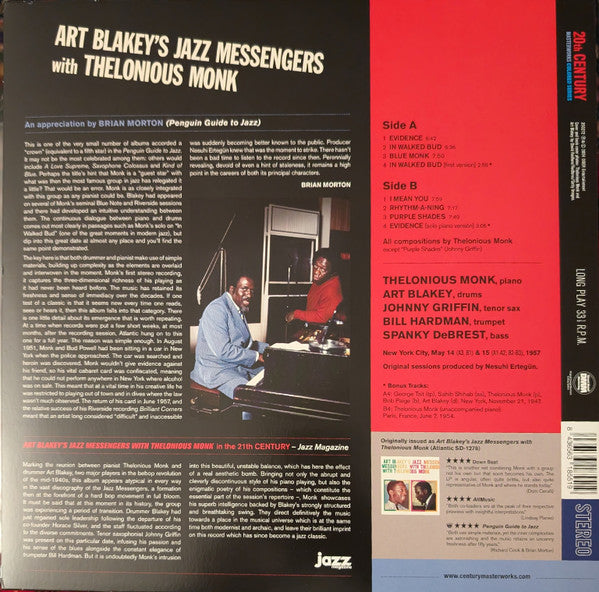Art Blakey's Jazz Messengers with Thelonious Monk : Art Blakey  (LP, Album, Red)