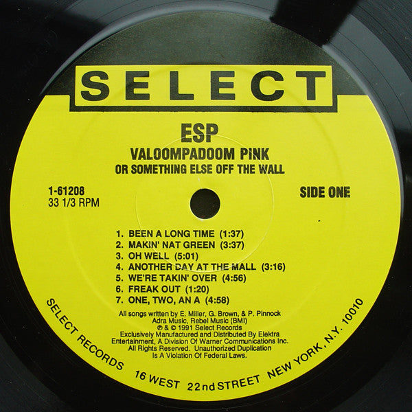 E.S.P.  - Valoompadoom Pink! Or Something Else Off The Wall (LP, Album)