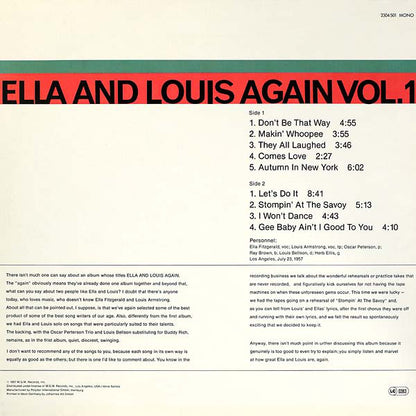 Ella Fitzgerald And Louis Armstrong - Ella And Louis Again Vol. 1 (LP, Mono, RE)