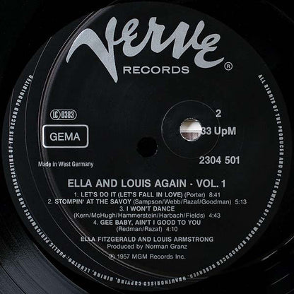 Ella Fitzgerald And Louis Armstrong - Ella And Louis Again Vol. 1 (LP, Mono, RE)