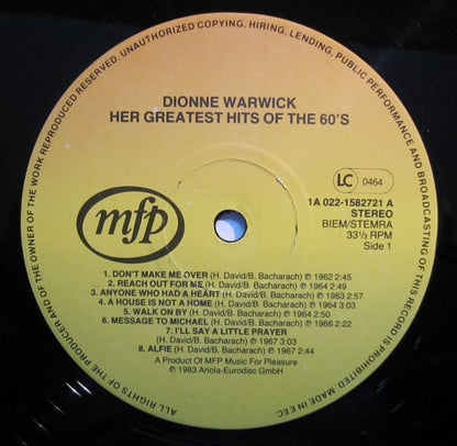 Dionne Warwick : Her Greatest Hits Of The 60's (LP, Comp)