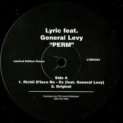 Lyric Feat. General Levy - Perm (12", Ltd, Promo)