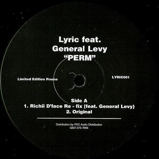 Lyric Feat. General Levy - Perm (12", Ltd, Promo)