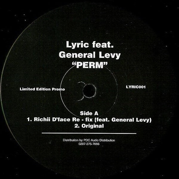 Lyric Feat. General Levy - Perm (12", Ltd, Promo)