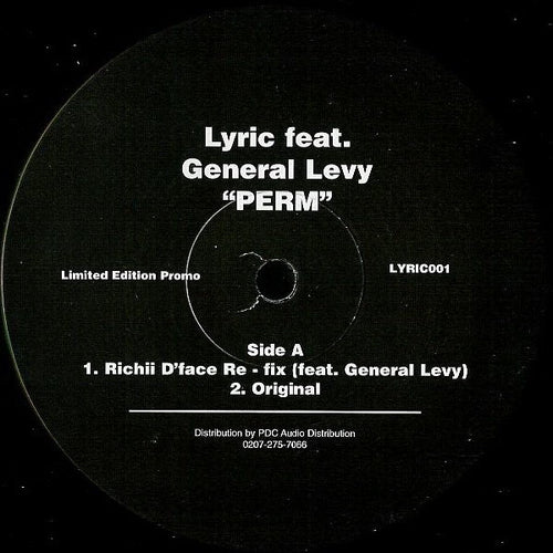 Lyric Feat. General Levy - Perm (12", Ltd, Promo)