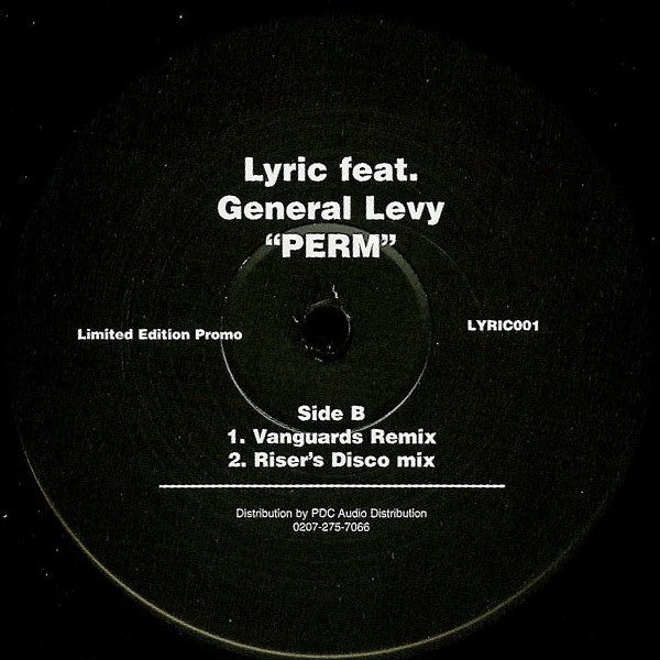 Lyric Feat. General Levy - Perm (12", Ltd, Promo)