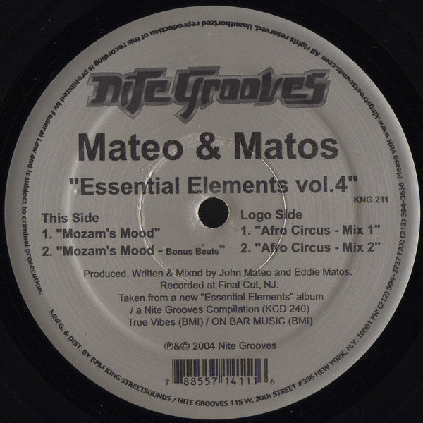 Mateo & Matos : Essential Elements Vol. 4 (12")