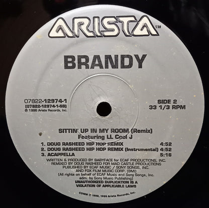 Brandy  - Sittin' Up In My Room (Remix) (12", Single)