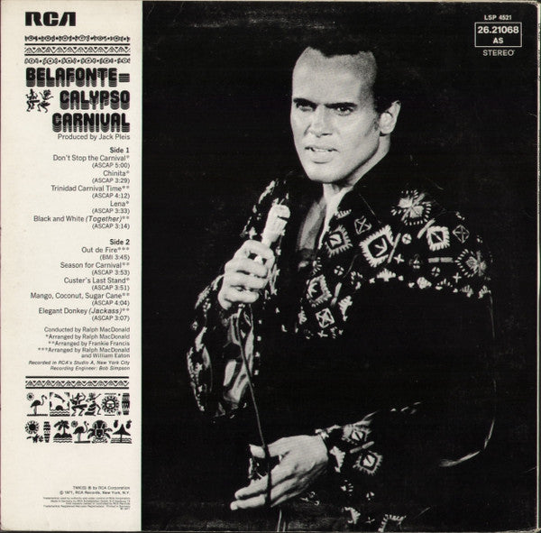 Harry Belafonte : Calypso Carnival (LP, Album, RE)