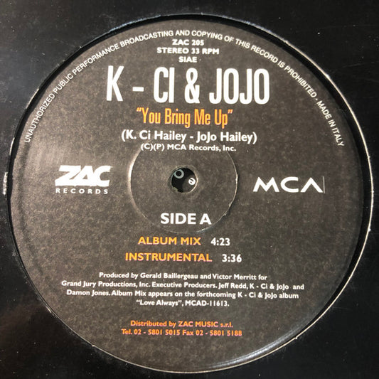 K-Ci & JoJo : You Bring Me Up (12")