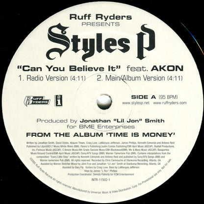 Styles P Feat. Akon : Can You Believe It (12", Promo)