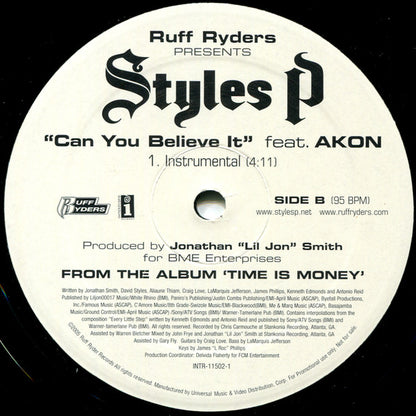 Styles P Feat. Akon : Can You Believe It (12", Promo)
