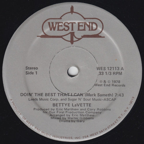 Bettye LaVette - Doin' The Best That I Can (12", Single)