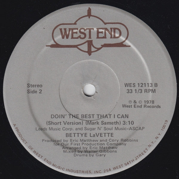 Bettye LaVette - Doin' The Best That I Can (12", Single)