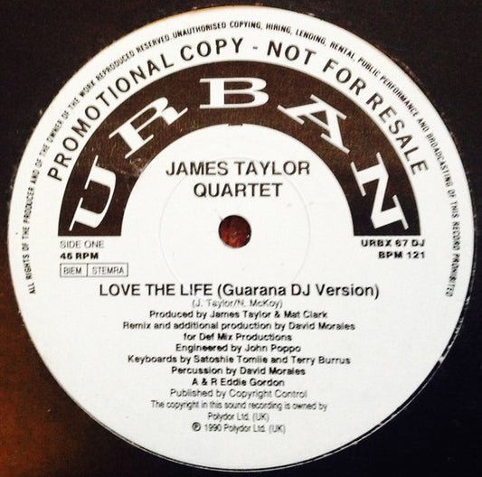 James Taylor Quartet* : Love The Life (Guarana DJ Version) (12", S/Sided, Promo)