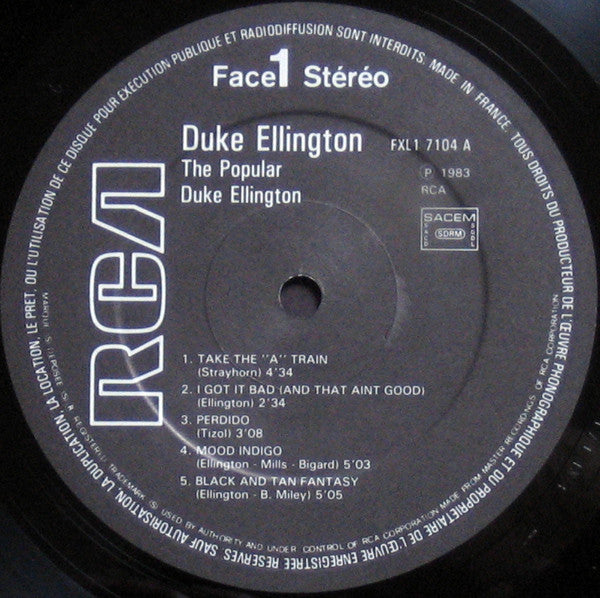 Duke Ellington : The Popular (LP, Album, RE)