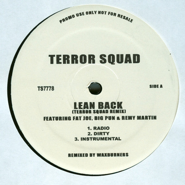 Terror Squad : Lean Back (12", Promo)