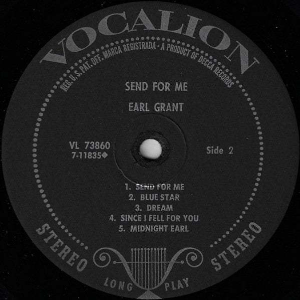 Earl Grant - Send For Me (LP, Album, Pin)