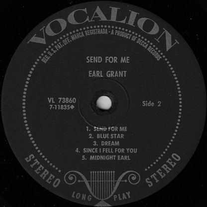 Earl Grant - Send For Me (LP, Album, Pin)