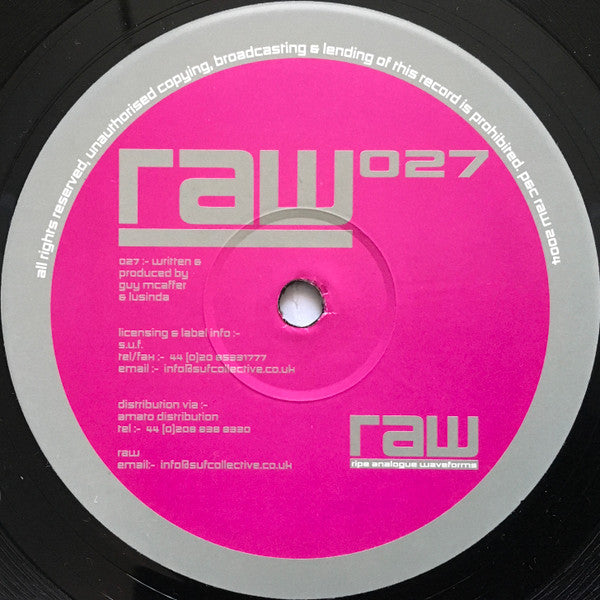 Guy McAffer & Lusinda : RAW 027 (12")