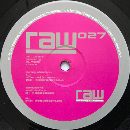 Guy McAffer & Lusinda : RAW 027 (12")
