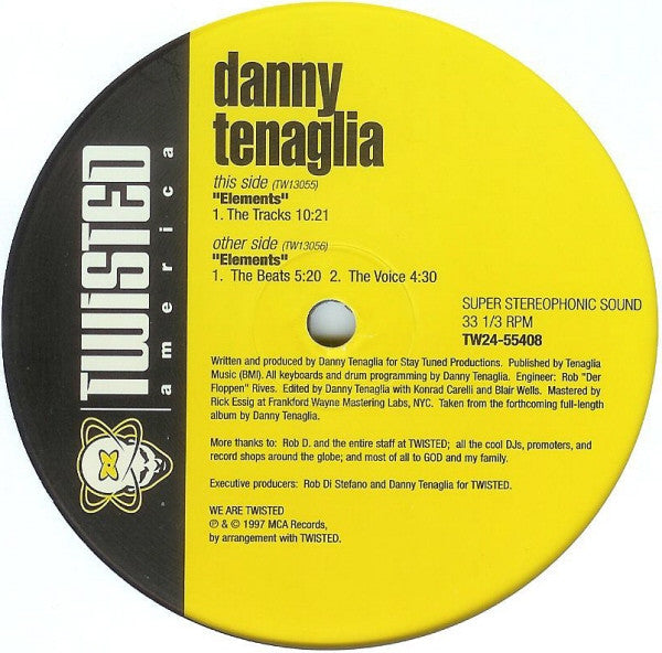 Danny Tenaglia - Elements (2x12")