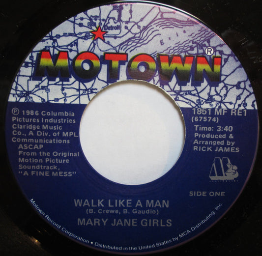 Mary Jane Girls : Walk Like A Man (7", Single, RE)