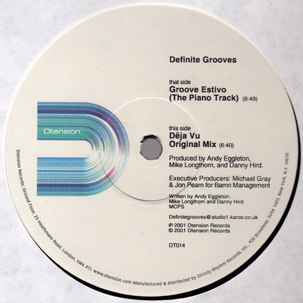 Definite Grooves : Groove Estivo (12")