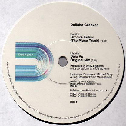Definite Grooves : Groove Estivo (12")
