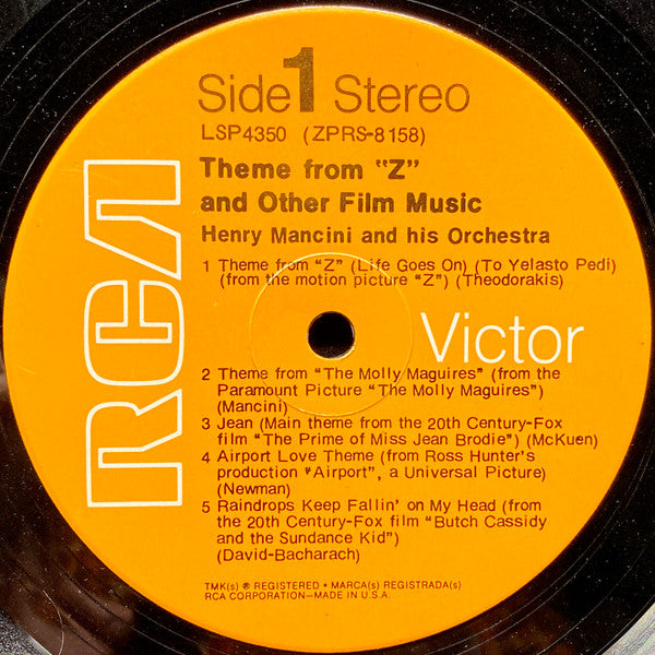 Henry Mancini And His Orchestra : Theme From "Z" And Other Film Music (LP, Roc)