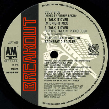 Arthur Baker And The Backbeat Disciples : Talk It Over (12")