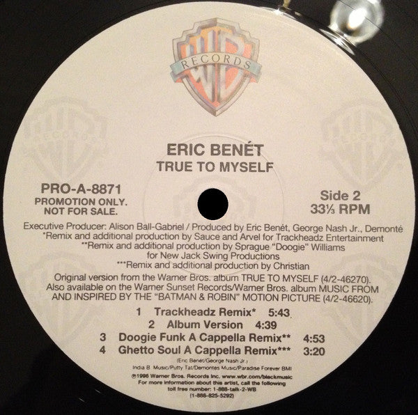 Eric Benét - True To Myself (12", Promo)