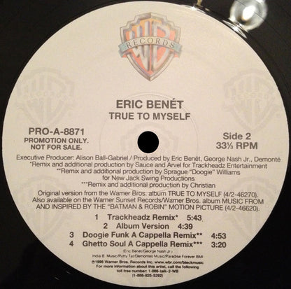Eric Benét - True To Myself (12", Promo)