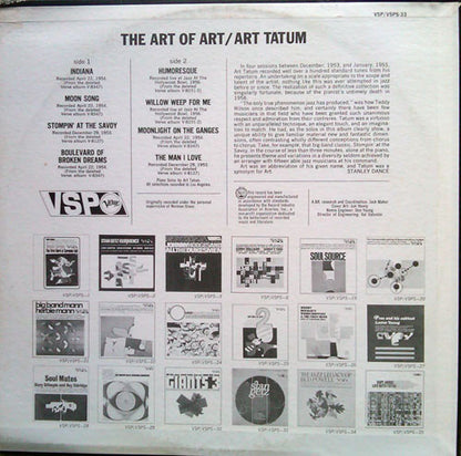 Art Tatum : The Art Of Art (LP, Comp, RE)