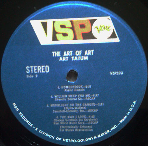 Art Tatum : The Art Of Art (LP, Comp, RE)