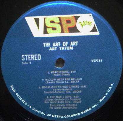 Art Tatum : The Art Of Art (LP, Comp, RE)