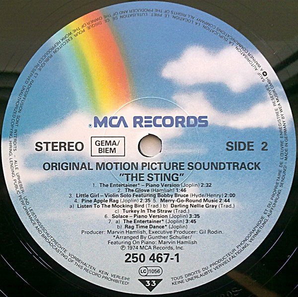 Marvin Hamlisch Featuring The Music Of Scott Joplin : The Sting (Original Motion Picture Soundtrack) (LP, RE)
