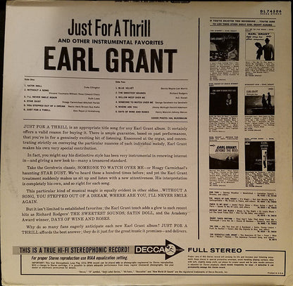 Earl Grant : Just For A Thrill (LP, Album)