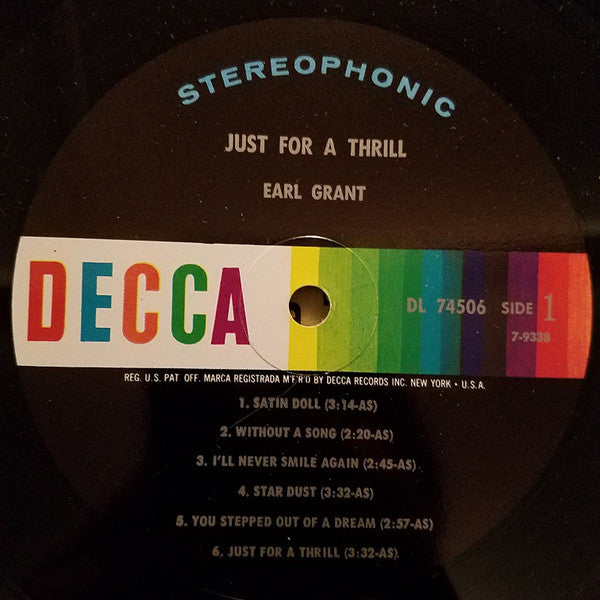 Earl Grant : Just For A Thrill (LP, Album)