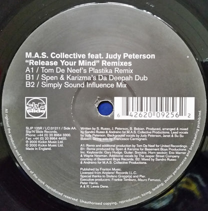 M.A.S. Collective Feat. Judy Peterson - Release Your Mind (Remixes) (12")