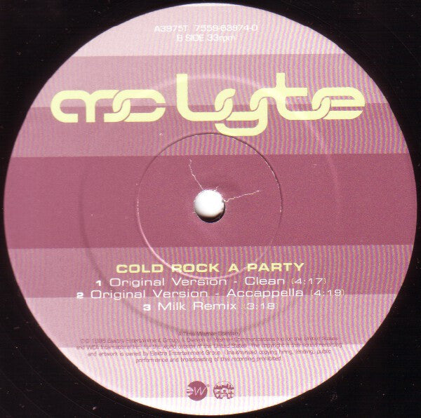 MC Lyte : Cold Rock A Party (Bad Boy Remix) (12")