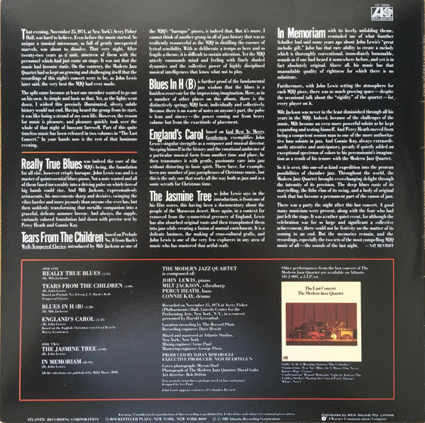 The Modern Jazz Quartet : More From The Last Concert (LP, Album)