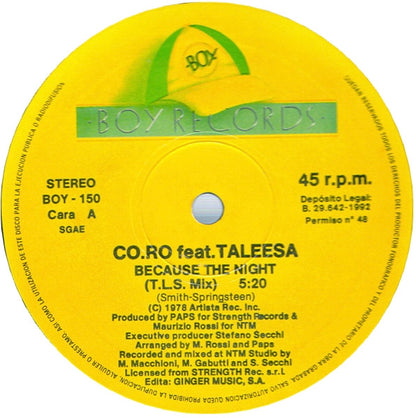 CO.RO* Feat. Taleesa - Because The Night (12")