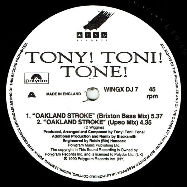 Tony! Toni! Tone!* : Oakland Stroke (12", Promo)