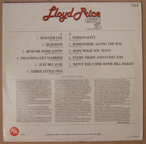 Lloyd Price : Greatest Hits (LP, Comp)