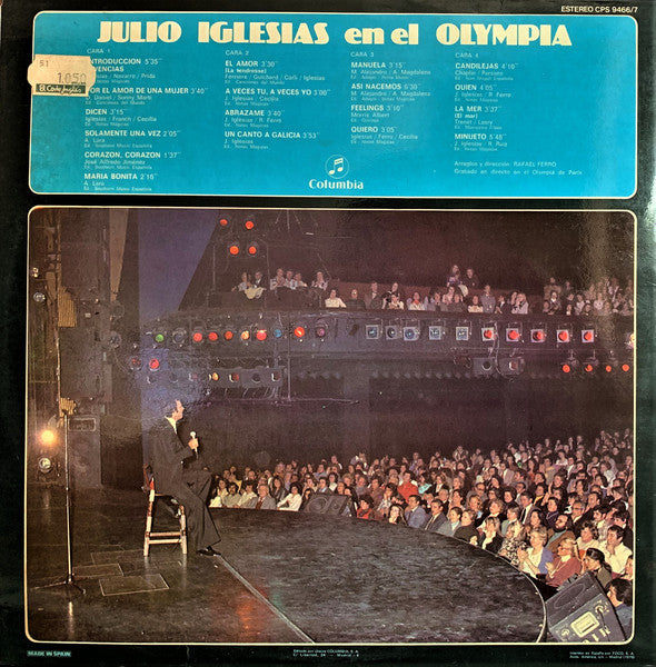 Julio Iglesias : En El Olympia (2xLP, Album, Gat)