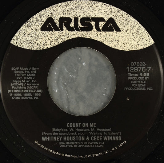 Whitney Houston & CeCe Winans : Count On Me (7", Single)
