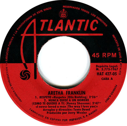 Aretha Franklin - Respeto / Nunca Quise A Un Hombre Como Te Quiero A Ti / Buenos Tiempos / Salvame (7", EP)