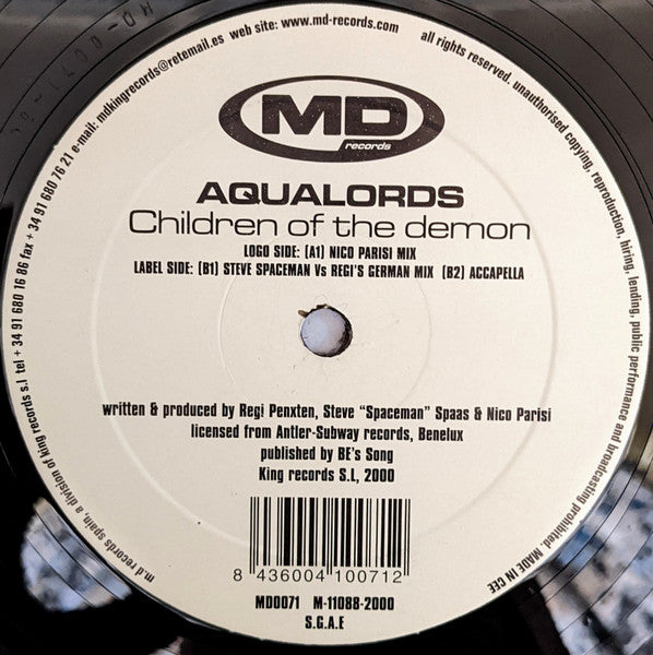 Aqualords - Children Of The Demon (12")
