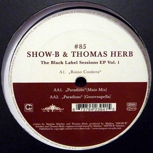 Show-B & Thomas Herb - The Black Label Session EP Vol. 1 (12", EP)
